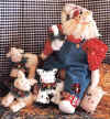 After Christmas Eve.  Pattern includes 22" farmer Santa in is overalls and his 5" � 9" critters (duck, pig, cow and reindeer).