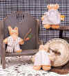 Honey, bunny & Kitty.  Pattern includes 6" bunny, cat and bear.